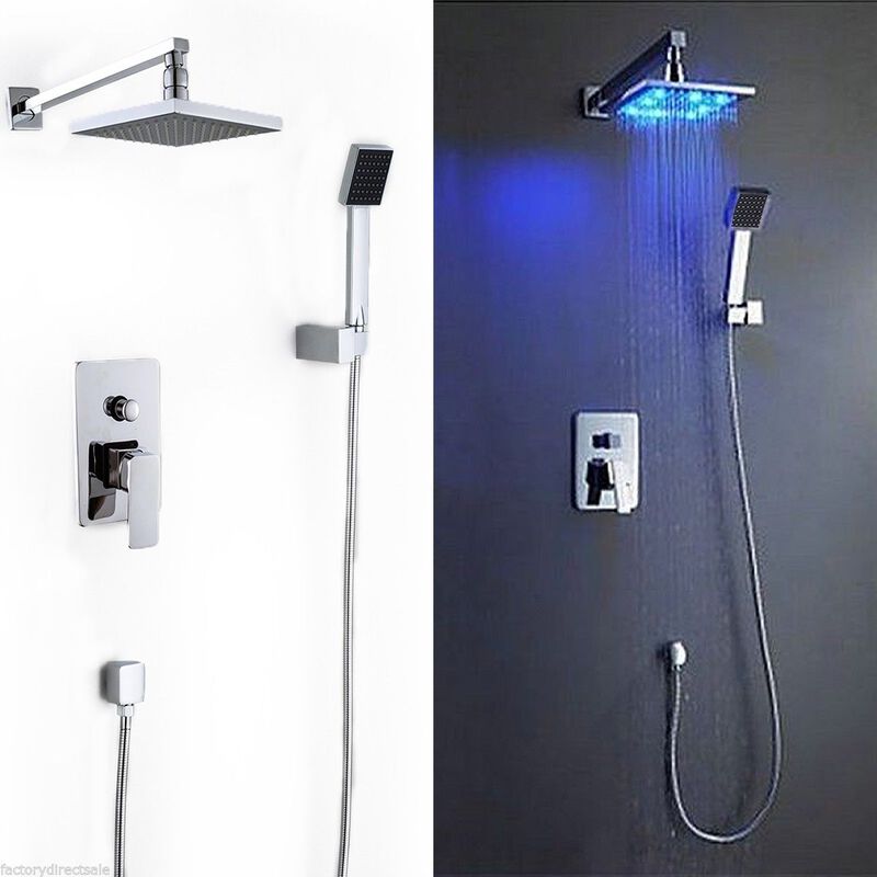 Rainfall Shower Head with Arm, Control Valve, and Handheld Shower Faucet Set for Bathroom Upgrade