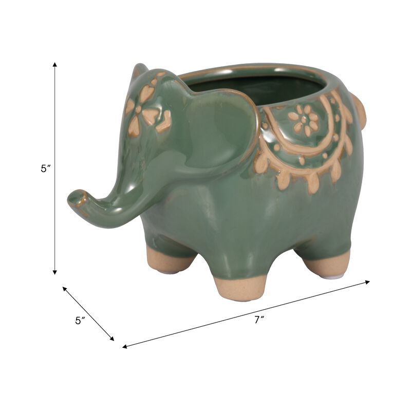 7" Elephant Planter