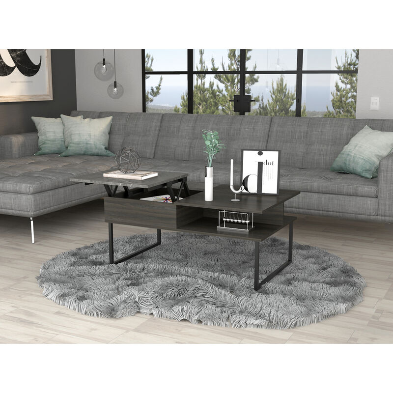 Squire 1-Shelf Lift Top Coffee Table Carbon Espresso And Onyx