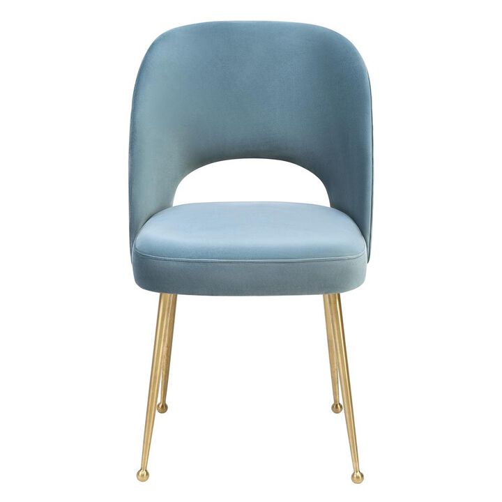 Belen Kox Coastal Sea Blue Velvet Chair, Belen Kox