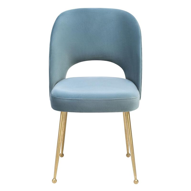 Belen Kox Coastal Sea Blue Velvet Chair, Belen Kox