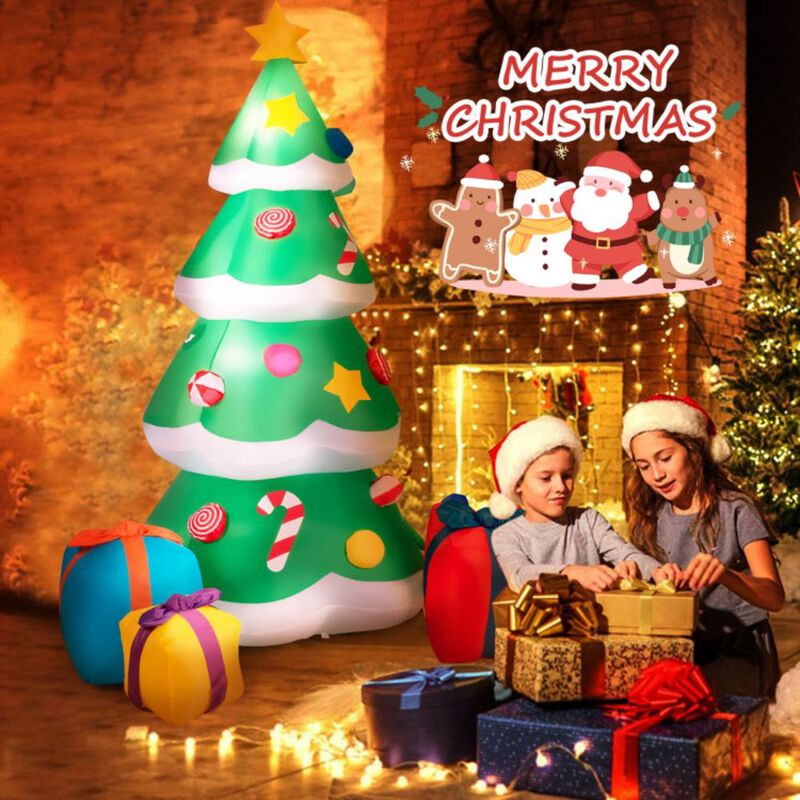 Hivvago Inflatable Christmas Tree with 3 Gift Wrapped Boxes