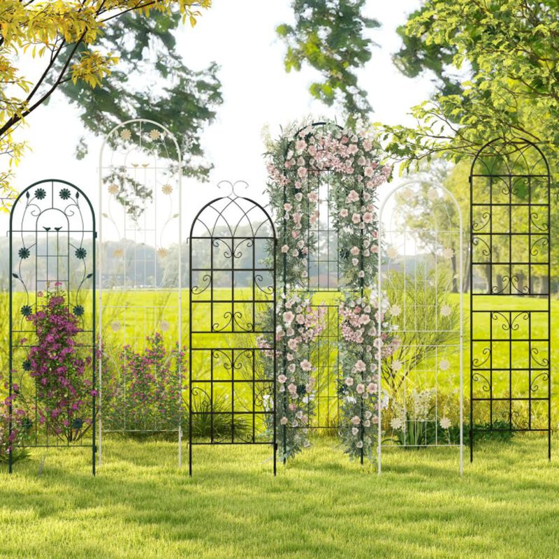 Hivvago 4 Pack 71 x 20 Inches Metal Garden Trellis for Climbing Plants
