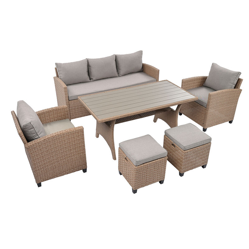 Merax Outdoor Rattan Wicker Seating Sofa Conversation Set