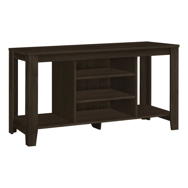Monarch Specialties I 3529 Tv Stand, 48 Inch, Console, Media Entertainment Center, Storage Shelves, Living Room, Bedroom, Laminate, Brown, Contemporary, Modern