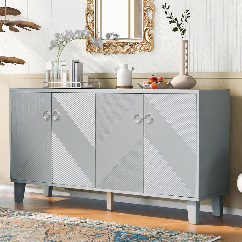 Merax Light Luxury Geometric Patterns Cabinet