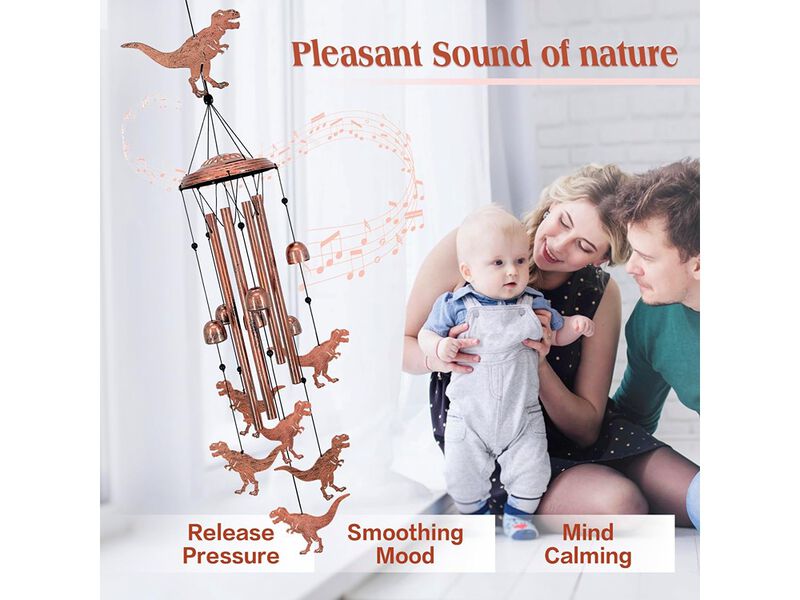 EZTZEN Dinosaur Wind Chimes for Outside,Dinosaur Gifts