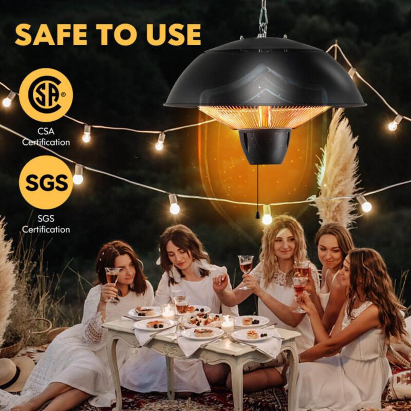 Hivvago 1500W Electric Hanging Patio Heater with IPX4 Waterproof