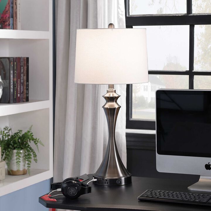 Brushed Steel Table Lamp II (Set of 2)