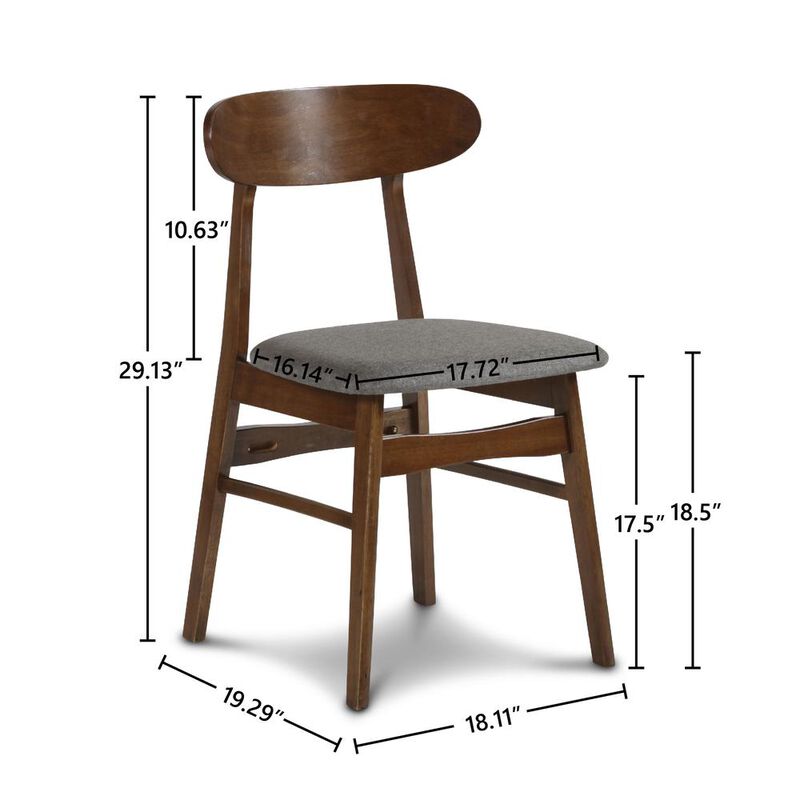 New Classic Furniture Furniture Morocco Dining Chair with Cushion- Set of 2- Dark Gray