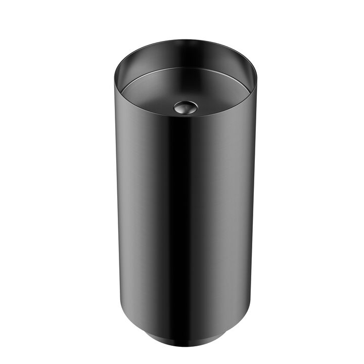 Deluxe stainless steel column basin Black