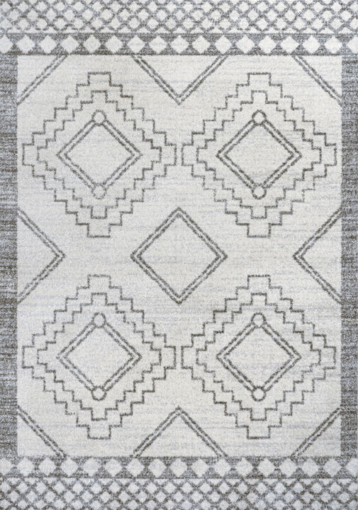 Amir Moroccan Beni Souk Cream/Black. Area Rug