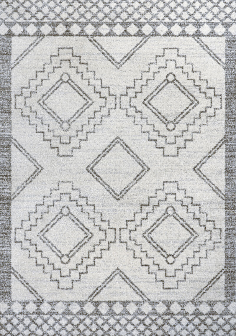 Amir Moroccan Beni Souk Cream/Black. Area Rug