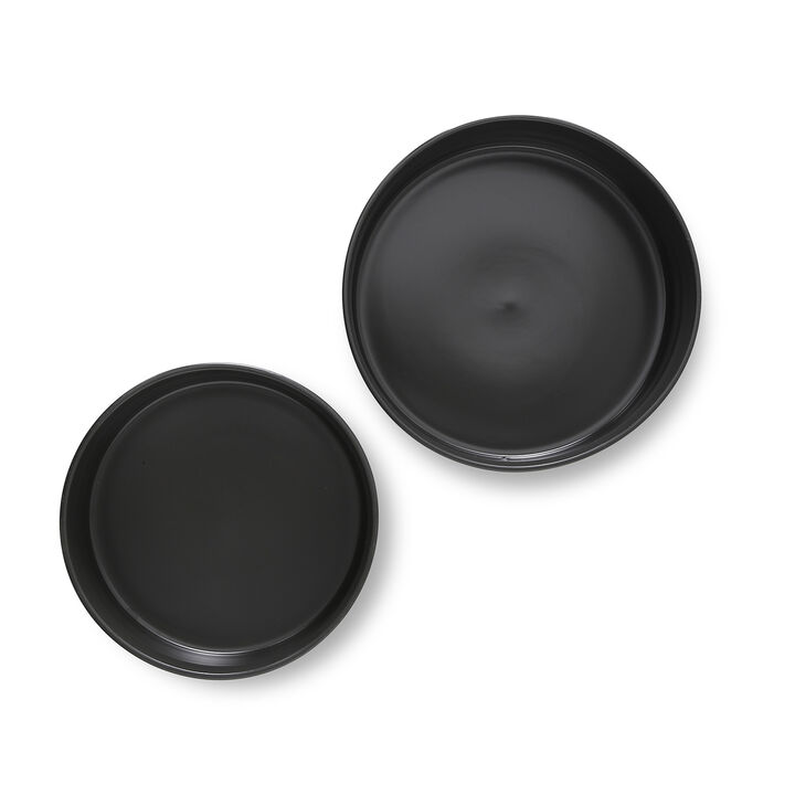 Stone Lain Celina Stoneware Service Bowl Set 2 Piece, Black