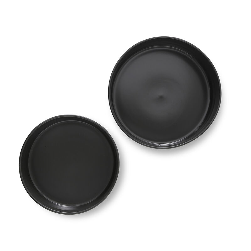 Stone Lain Celina Stoneware Service Bowl Set 2 Piece, Black