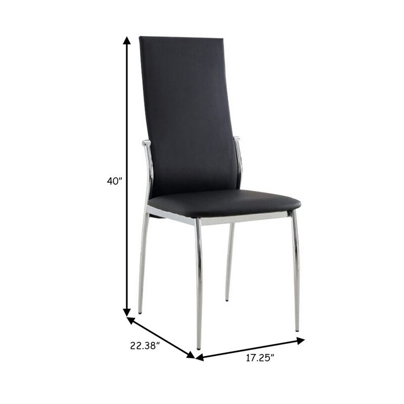 Kalawao Contemporary Side Chair, Black Finish, Set of 2-Benzara