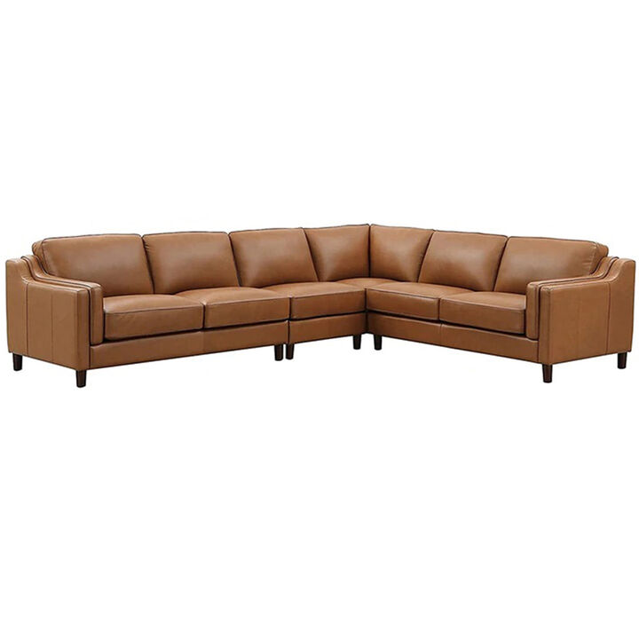Bella Top Grain Leather L-Shaped Sectional