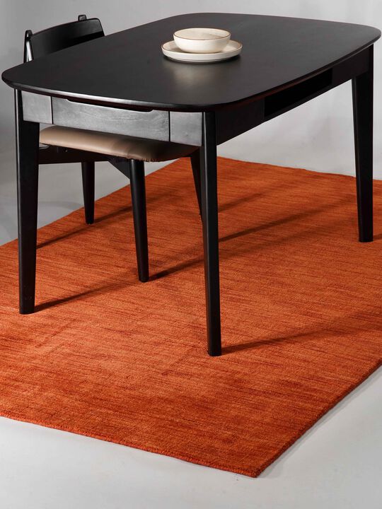 RUGSOTIC CARPETS HAND KNOTTED LOOM WOOL ECO-FRIENDLY AREA RUGS  - 9'x12', Rectangle, Light Red Color, Solid Plain Design, High Pile Handmade Anti Skid Area Rugs for Living Room, Bed Room (L00111)