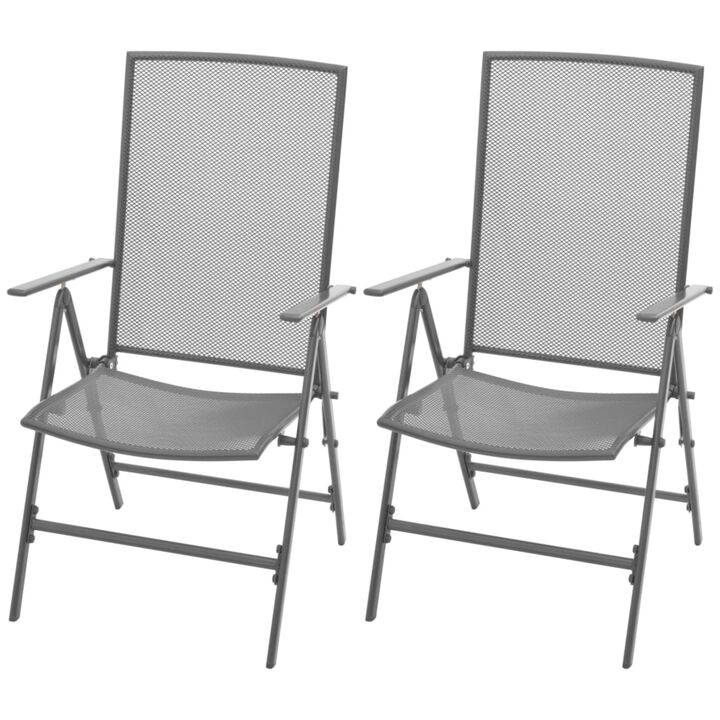 vidaXL 3 Piece Garden Dining Set Steel Anthracite
