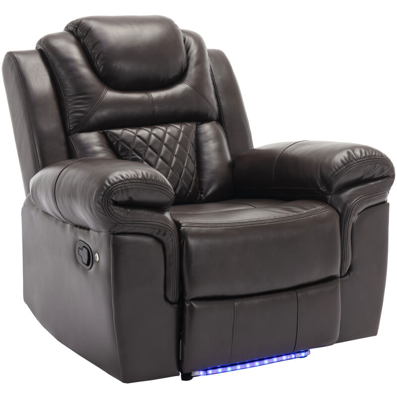 Home Theater Seating Manual Recliner Chair With LED Light Strip For Living Room, Bedroom