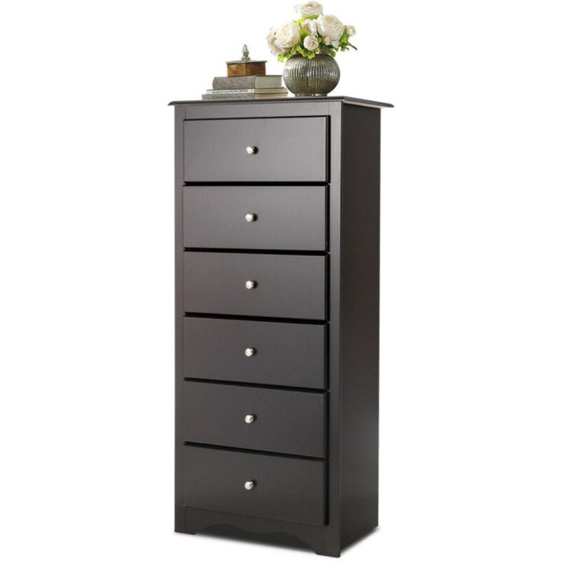 Hivvago 6 Drawers Chest Dresser Clothes Storage Bedroom Furniture Cabinet