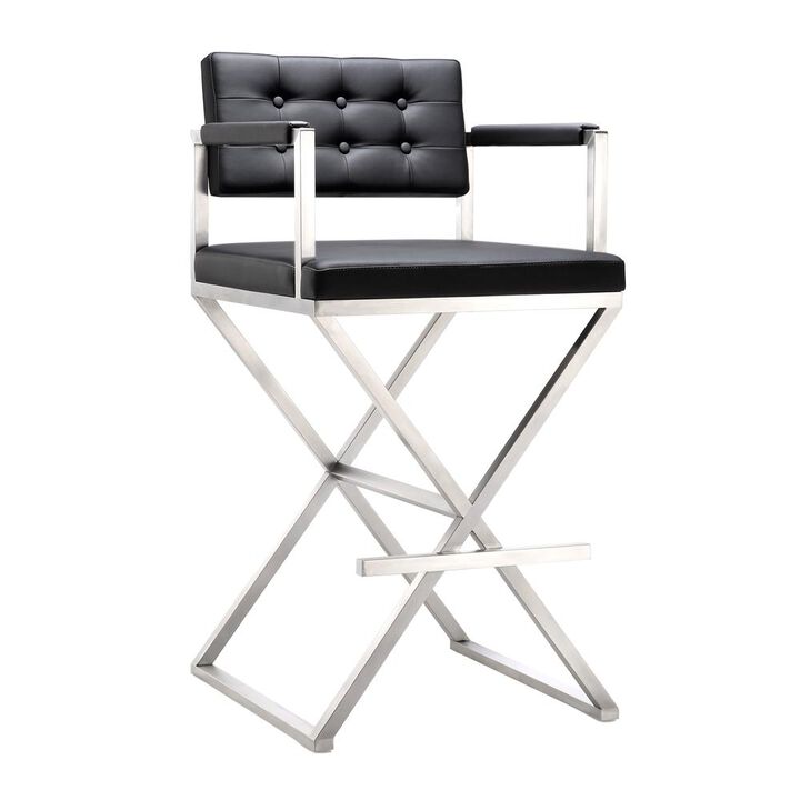Belen Kox Contemporary Black Steel Barstool, Belen Kox