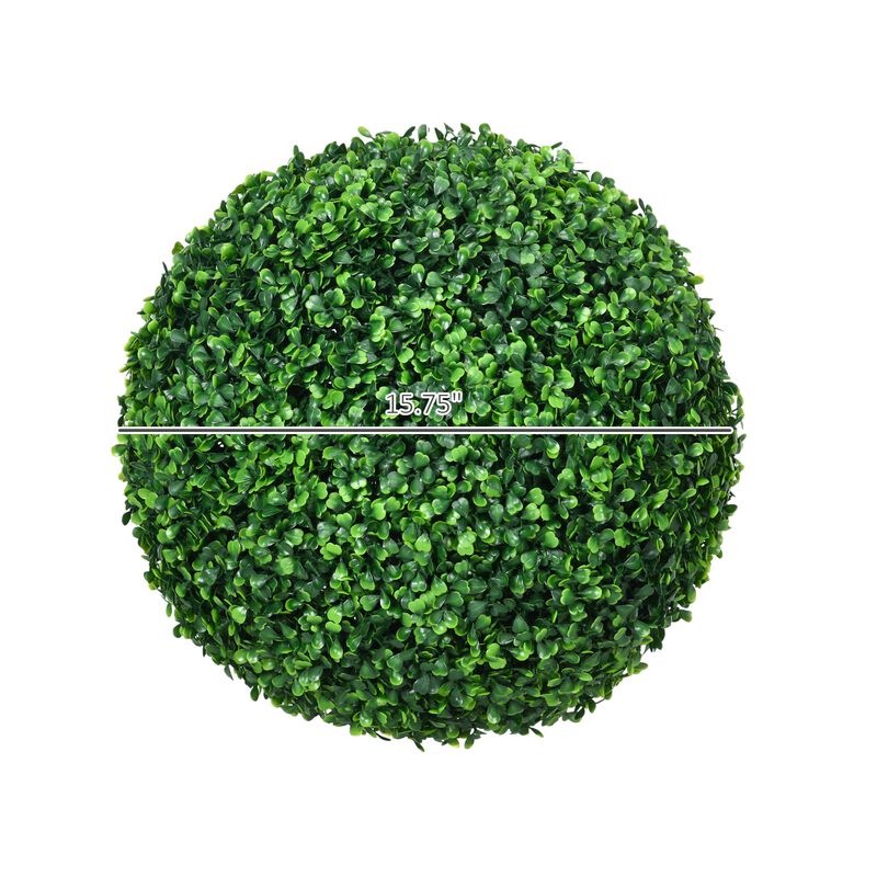 15.75" Faux Boxwood Topiary: 2-Pack, Ball Shaped