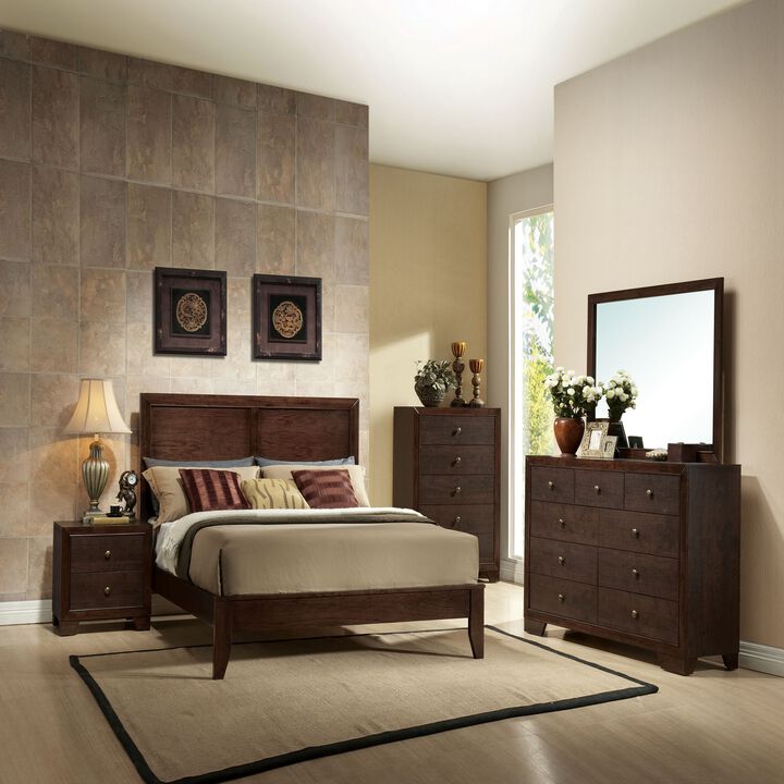 Madison Queen Bed, Espresso-Benzara