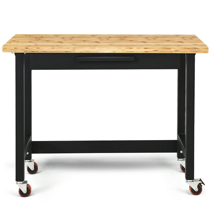 Mobile Workbench with Lockable Casters for Home Work Use