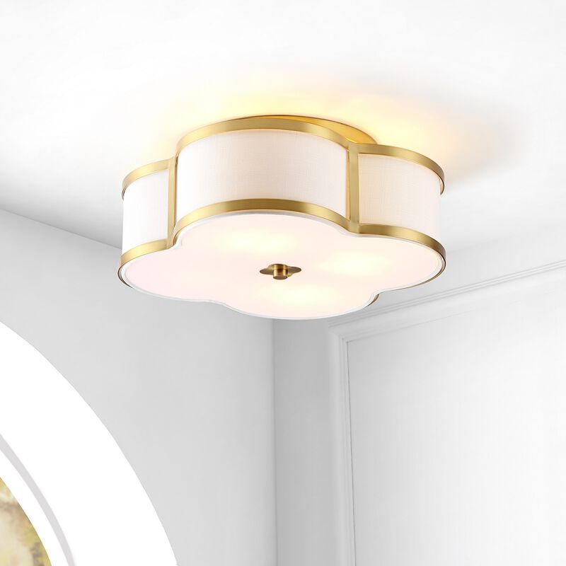 Quatrefoil Scalloped Shade Metal Classic Glam LED Flush Mount