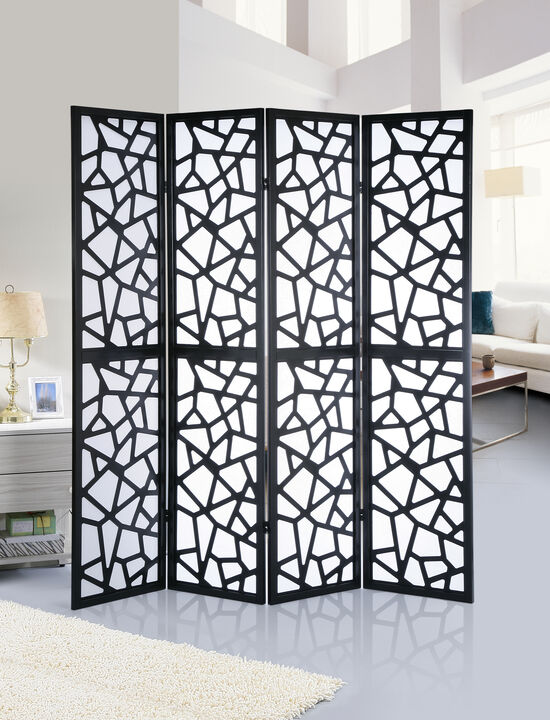 Streamdale Giyano 4 Panel Screen Room Divider, Black