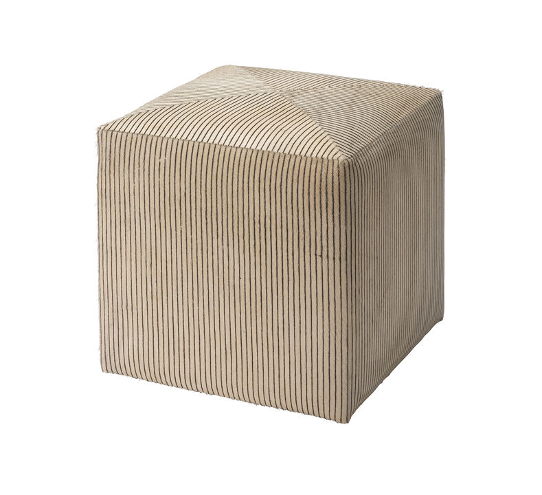 Pinstripe Hide Ottoman