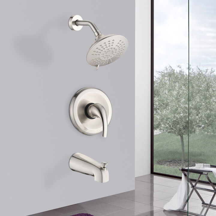 Single Handle Tub Spout And 5-Functions Shower Head Set (Valve Included)