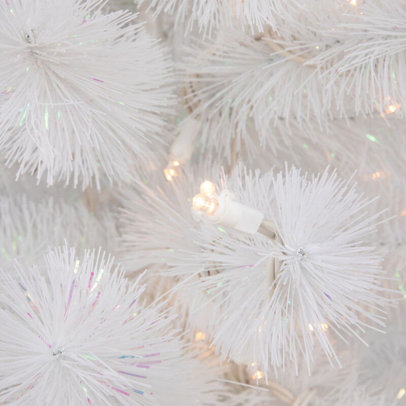 3' Pre-Lit White Alaskan Pine Artificial Christmas Tree  Warm White LED Lights
