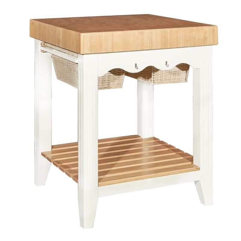 Powell White Kitchen Island