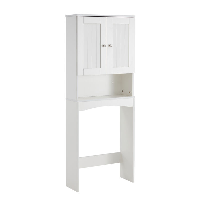 Home Bathroom Shelf Over-The-Toilet, Bathroom SpaceSaver, Bathroom Storage Cabinet Organizer, White