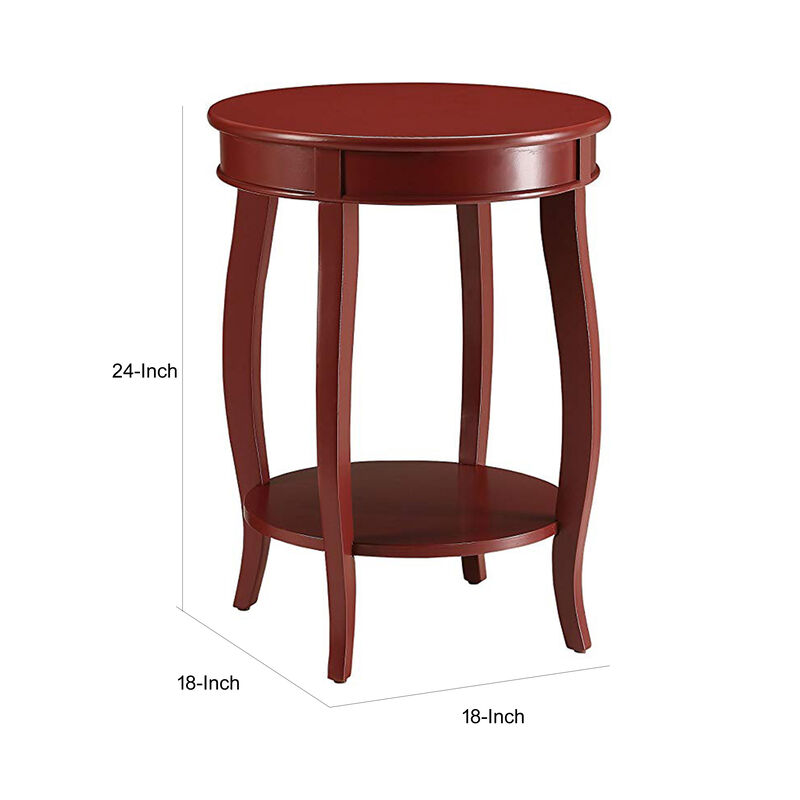 Trendy Side Table, Red-Benzara