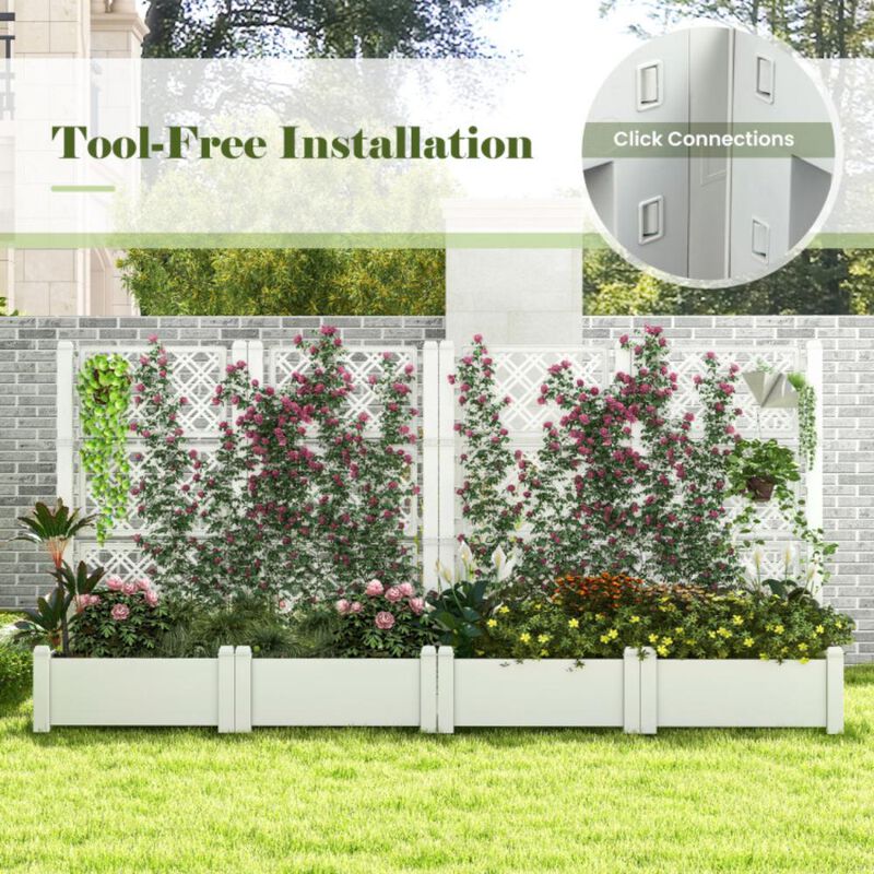 Hivvago Outdoor Planter Box Self-Watering Raised Garden Bed Trellis with Water Level Indicator