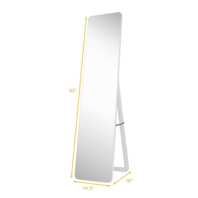 Hivvago Full Length Frameless Wall Mountable Floor Mirror-White