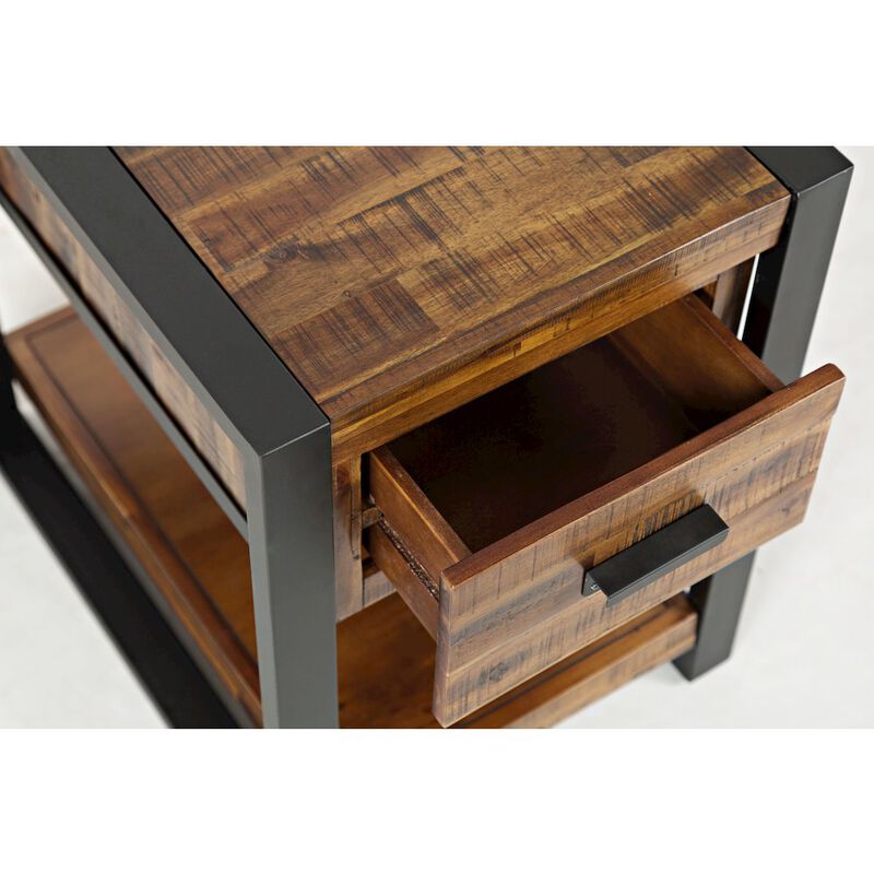 Loftworks Modern Acacia Chairside Table with Drawer