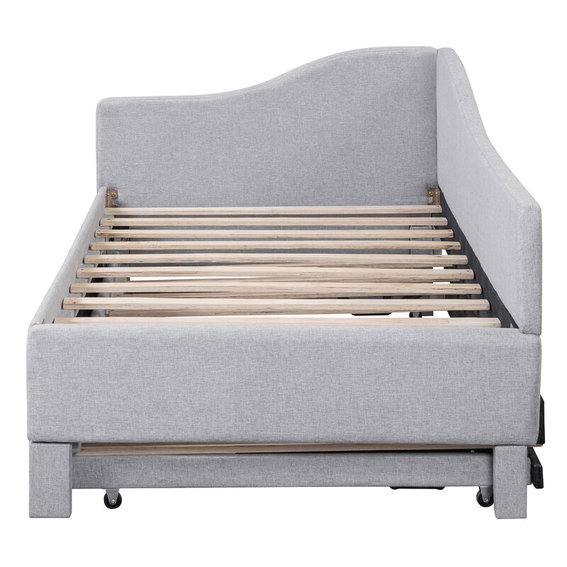 Merax Upholstered L-Shaped Daybed with Pop Up Trundle