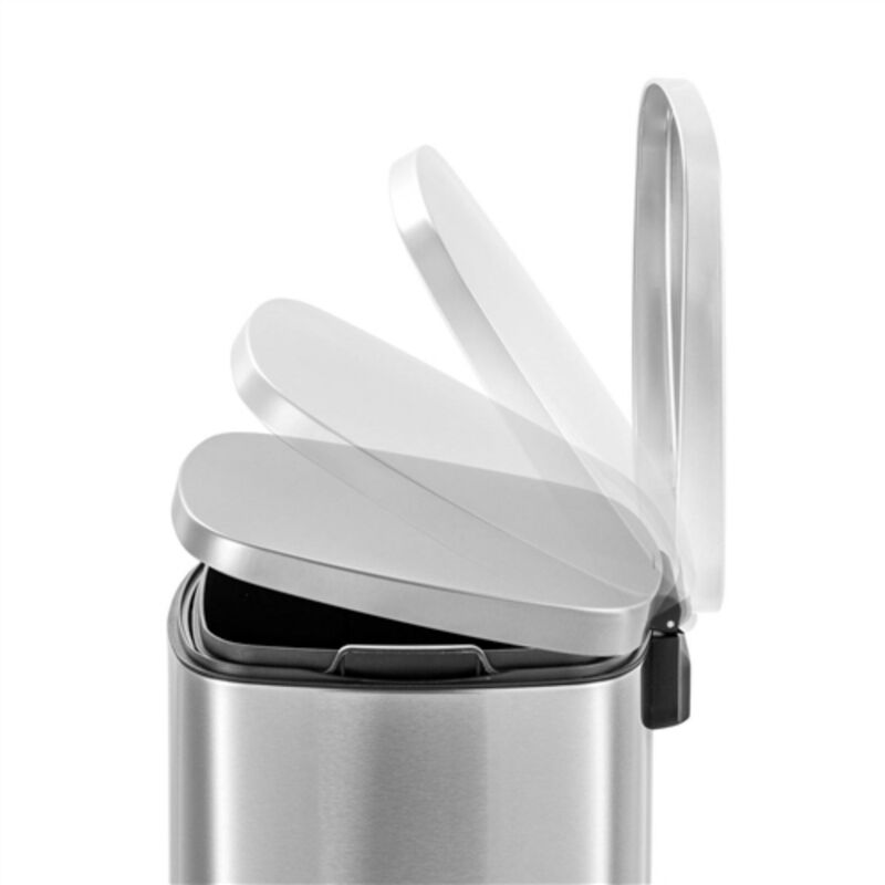 Step Pedal Stainless Steel Trash Can Durable Kitchen Waste Bin with Soft-Close Lid