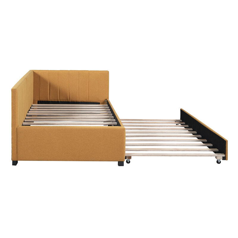 Merax Upholstered Daybed Bed Frame with Trundle