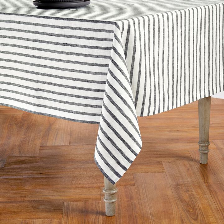 Solino Home 100% Pure Linen Tablecloth | Madison Stripe