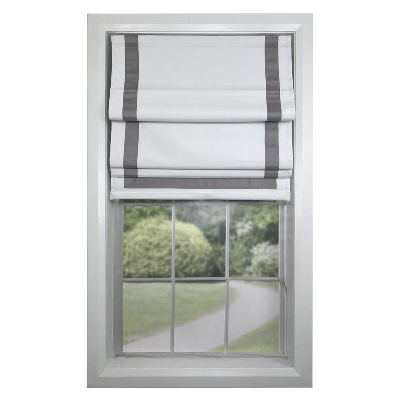 Versailles Valentina Cordless Roman Blackout Shades For Windows Insides/Outside Mount 27" x 63" Grey