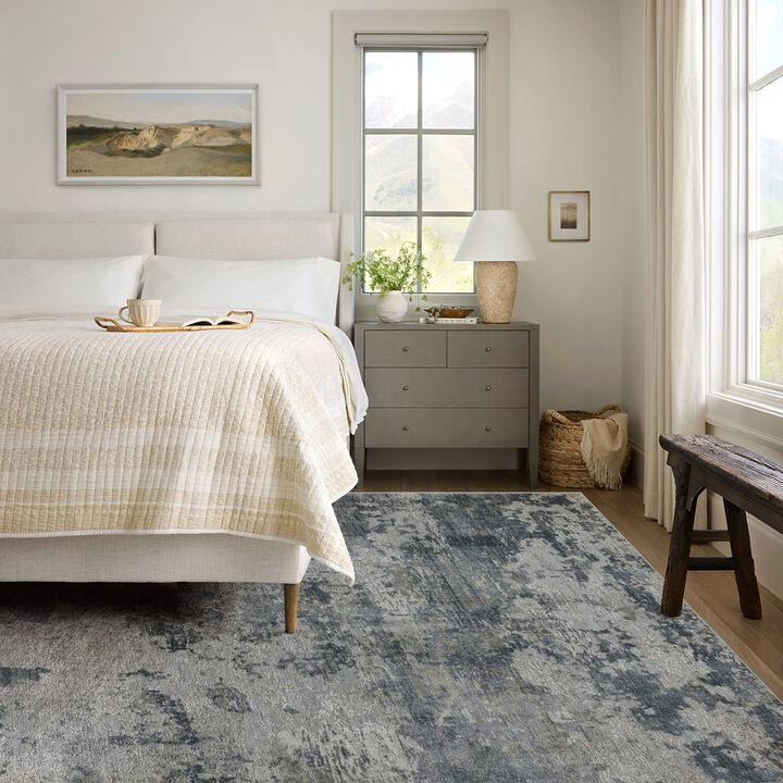 Melo Rug Branch Modern Abstract Coastal Blue Grey Indoor Area Rug