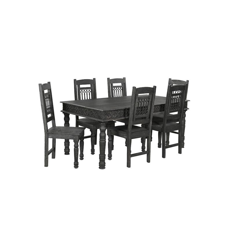 Taran Designs Eldris 72 Carved Solid Wood Dining Table