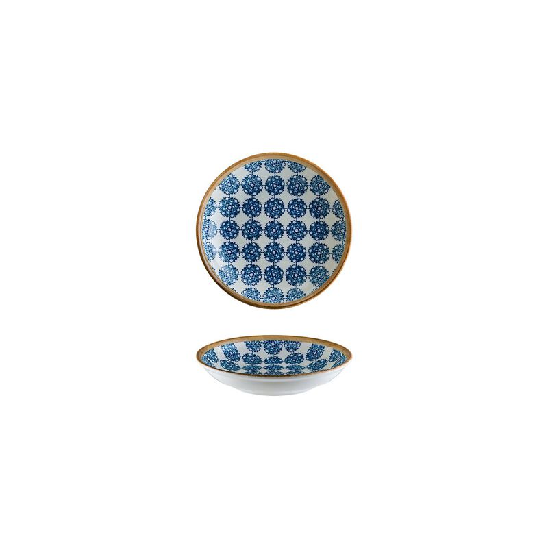 Calif dia.6" h:1.5" 11 oz. Round Decorated Porcelain Bowl (Set of 4)