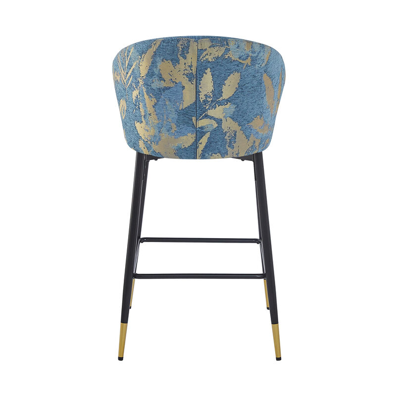 Merax Counter Height Jacquard Upholstered Bar Stools Set of 2