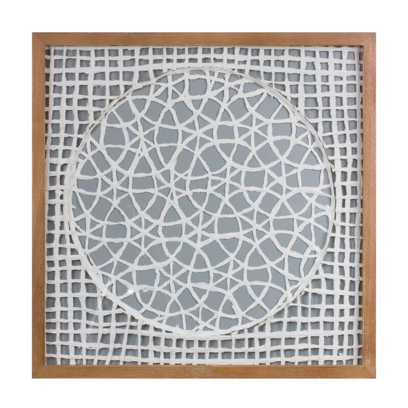 Textured Paper Mache Wall Art in Frame for Unique Home Accents
